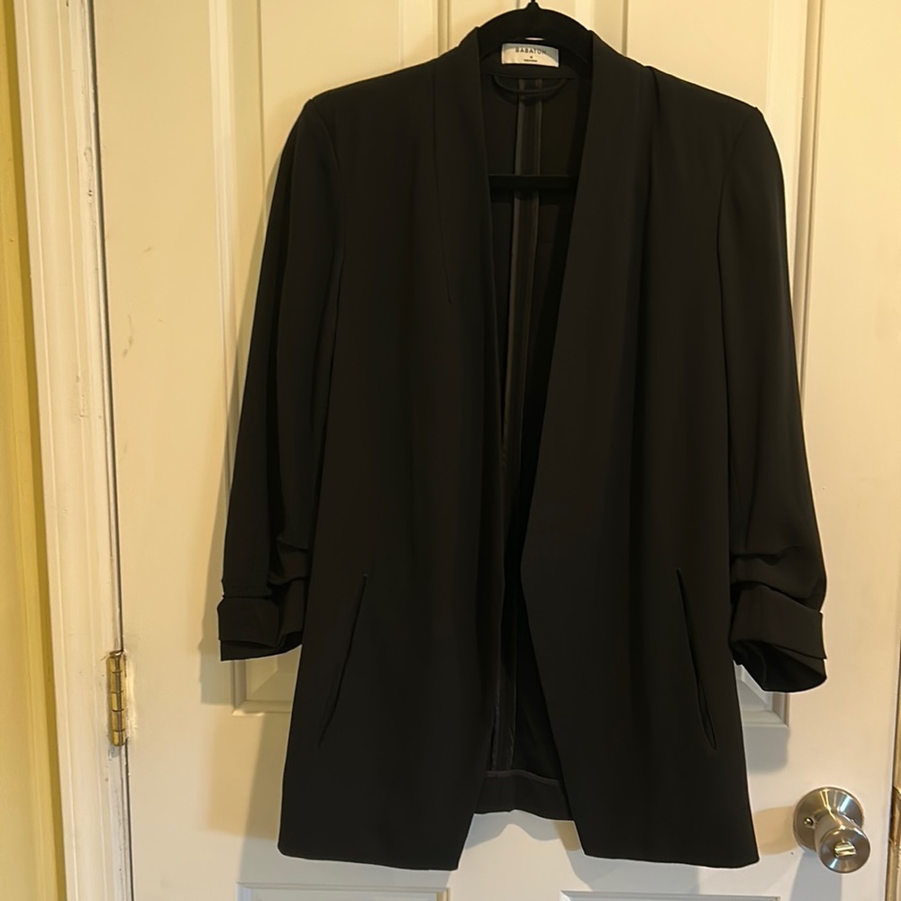 Aritzia Babaton Power Hip Length Open Front Long Line Blazer
